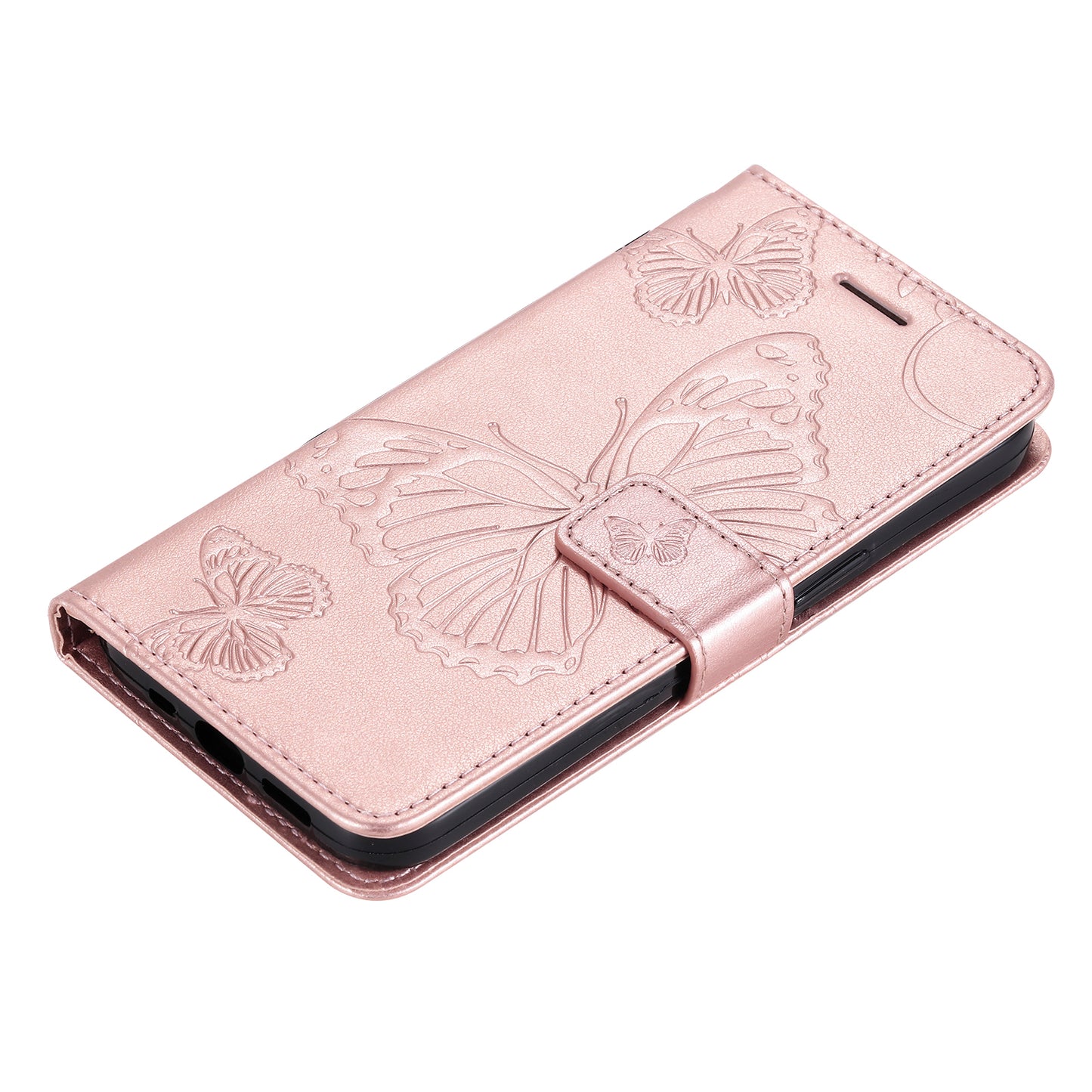KT Imprinting Flower Series-2 PU Leather Magnetic Flip Wallet Case Stand Imprinted Butterfly Pattern Full Body Protective Cover with Strap for Honor 50 5G / Huawei nova 9