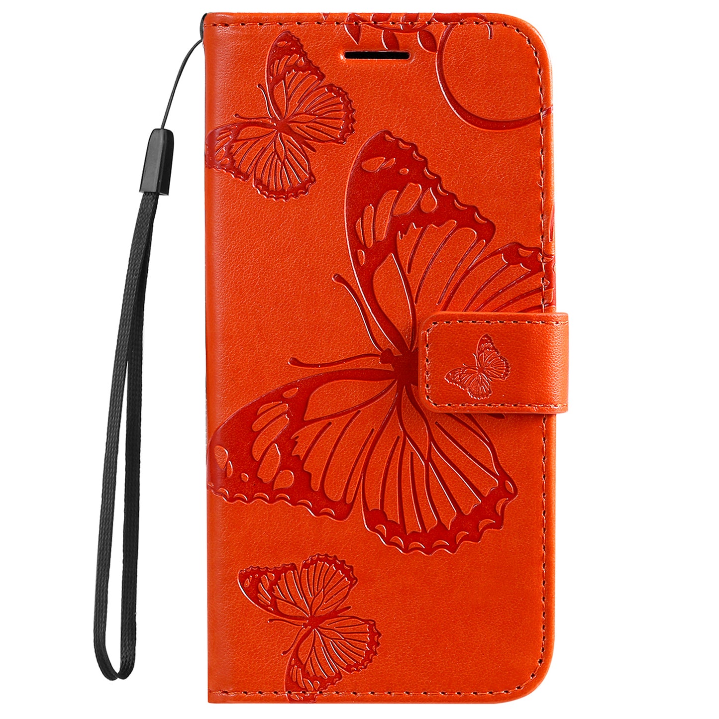 KT Imprinting Flower Series-2 PU Leather Magnetic Flip Wallet Case Stand Imprinted Butterfly Pattern Full Body Protective Cover with Strap for Honor 50 5G / Huawei nova 9