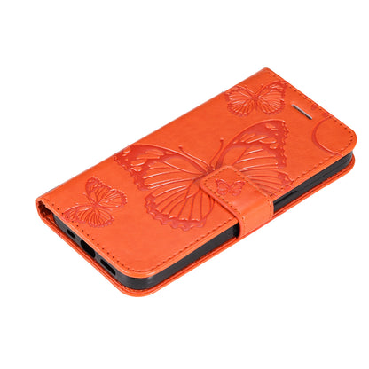 KT Imprinting Flower Series-2 PU Leather Magnetic Flip Wallet Case Stand Imprinted Butterfly Pattern Full Body Protective Cover with Strap for Honor 50 5G / Huawei nova 9