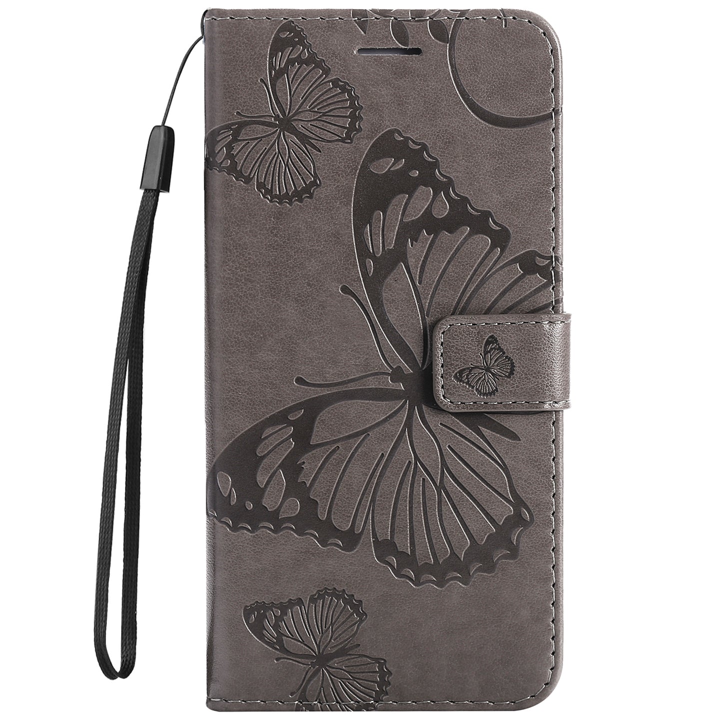 KT Imprinting Flower Series-2 PU Leather Magnetic Flip Wallet Case Stand Imprinted Butterfly Pattern Full Body Protective Cover with Strap for Honor 50 5G / Huawei nova 9