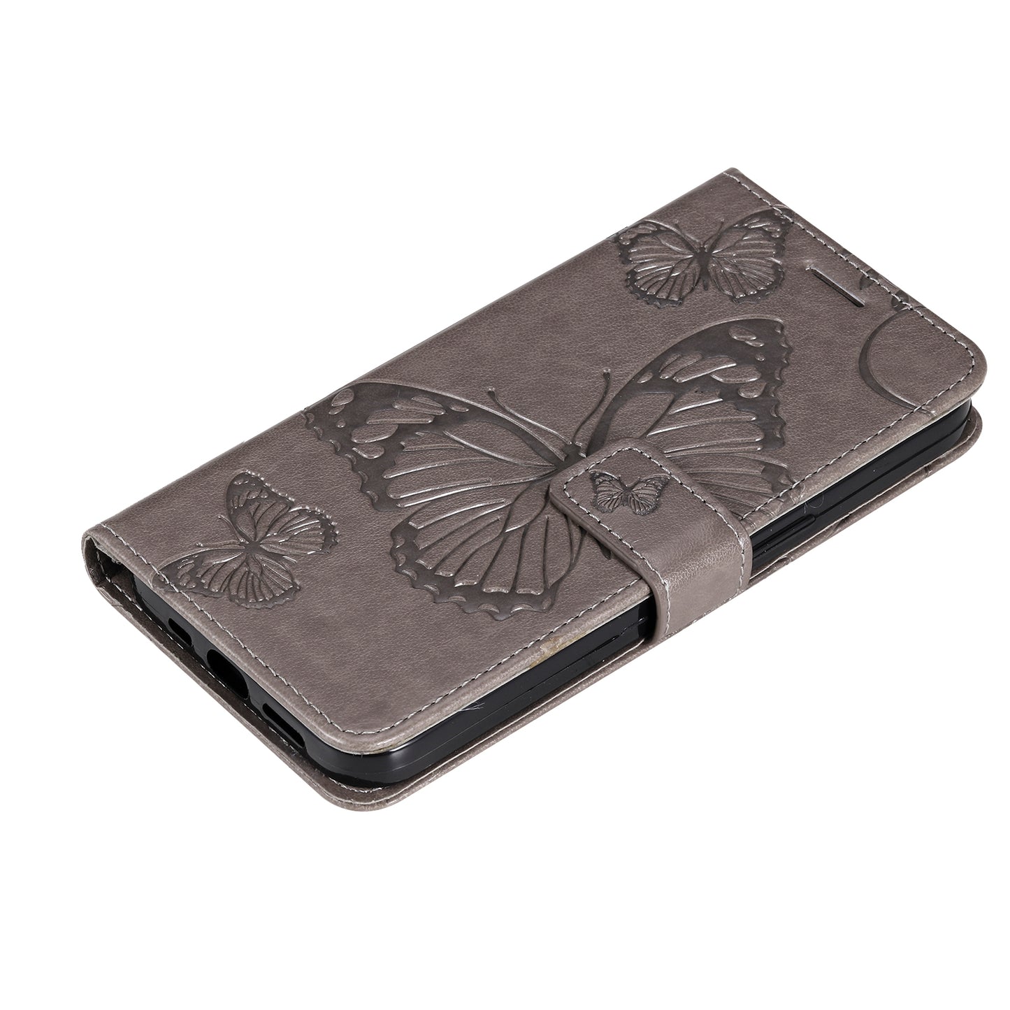 KT Imprinting Flower Series-2 PU Leather Magnetic Flip Wallet Case Stand Imprinted Butterfly Pattern Full Body Protective Cover with Strap for Honor 50 5G / Huawei nova 9