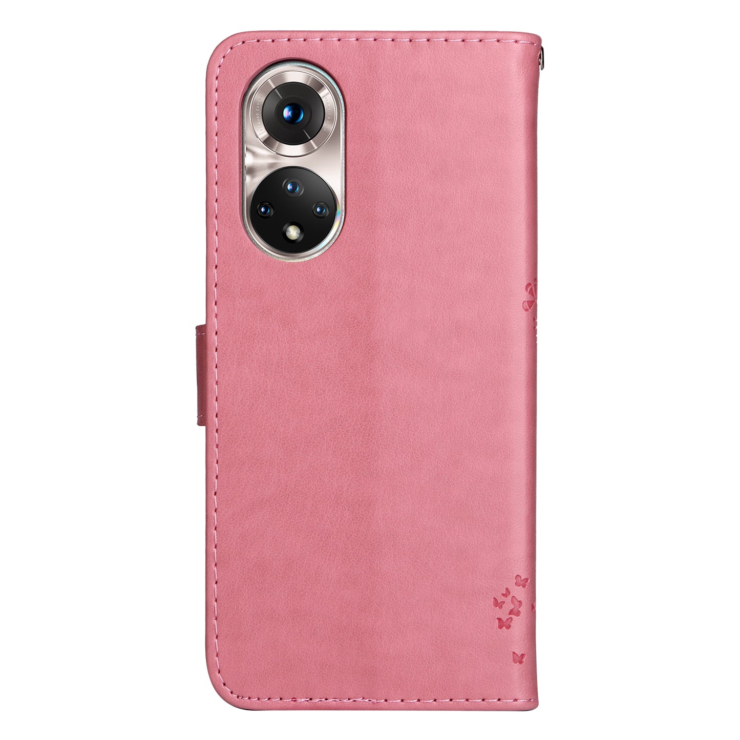 KT Imprinting Flower Series-3 Cat and Tree Pattern Imprinted Wallet Flip Cover PU Leather Stand Magnetic Clasp Shockproof Protection Case for Huawei nova 9 / Honor 50