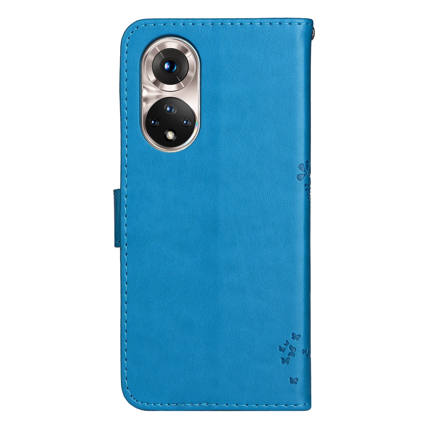 KT Imprinting Flower Series-3 Cat and Tree Pattern Imprinted Wallet Flip Cover PU Leather Stand Magnetic Clasp Shockproof Protection Case for Huawei nova 9 / Honor 50