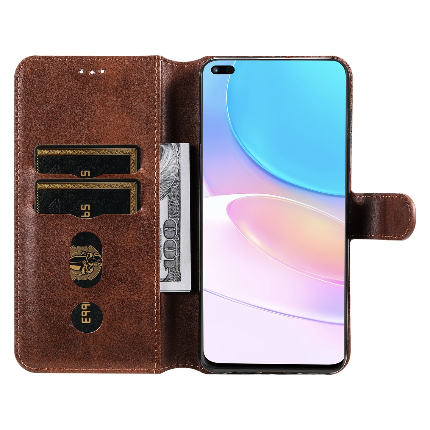 For Huawei nova 8i/Honor 50 Lite 5G Classic Stand Design Cover PU Leather Wallet Drop-proof Flip Phone Case Shell