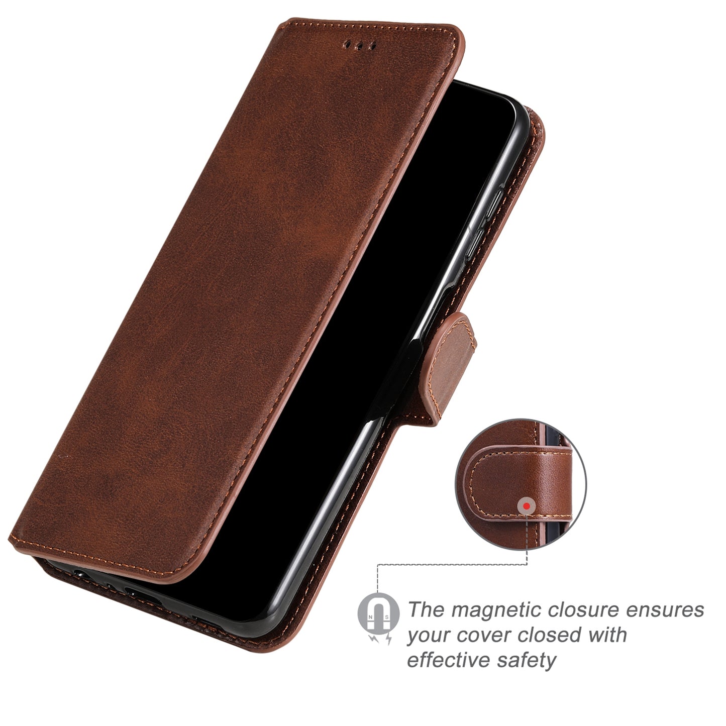 For Huawei nova 8i/Honor 50 Lite 5G Classic Stand Design Cover PU Leather Wallet Drop-proof Flip Phone Case Shell