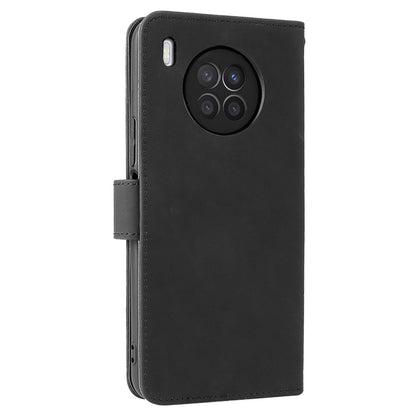 Folio Flip Skin-touch Feeling Case Drop-proof Stand Wallet Leather Phone Cover with Strap for Honor 50 Lite/Huawei nova 8i