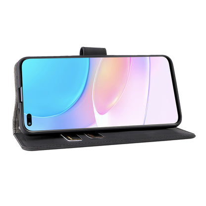 Folio Flip Skin-touch Feeling Case Drop-proof Stand Wallet Leather Phone Cover with Strap for Honor 50 Lite/Huawei nova 8i