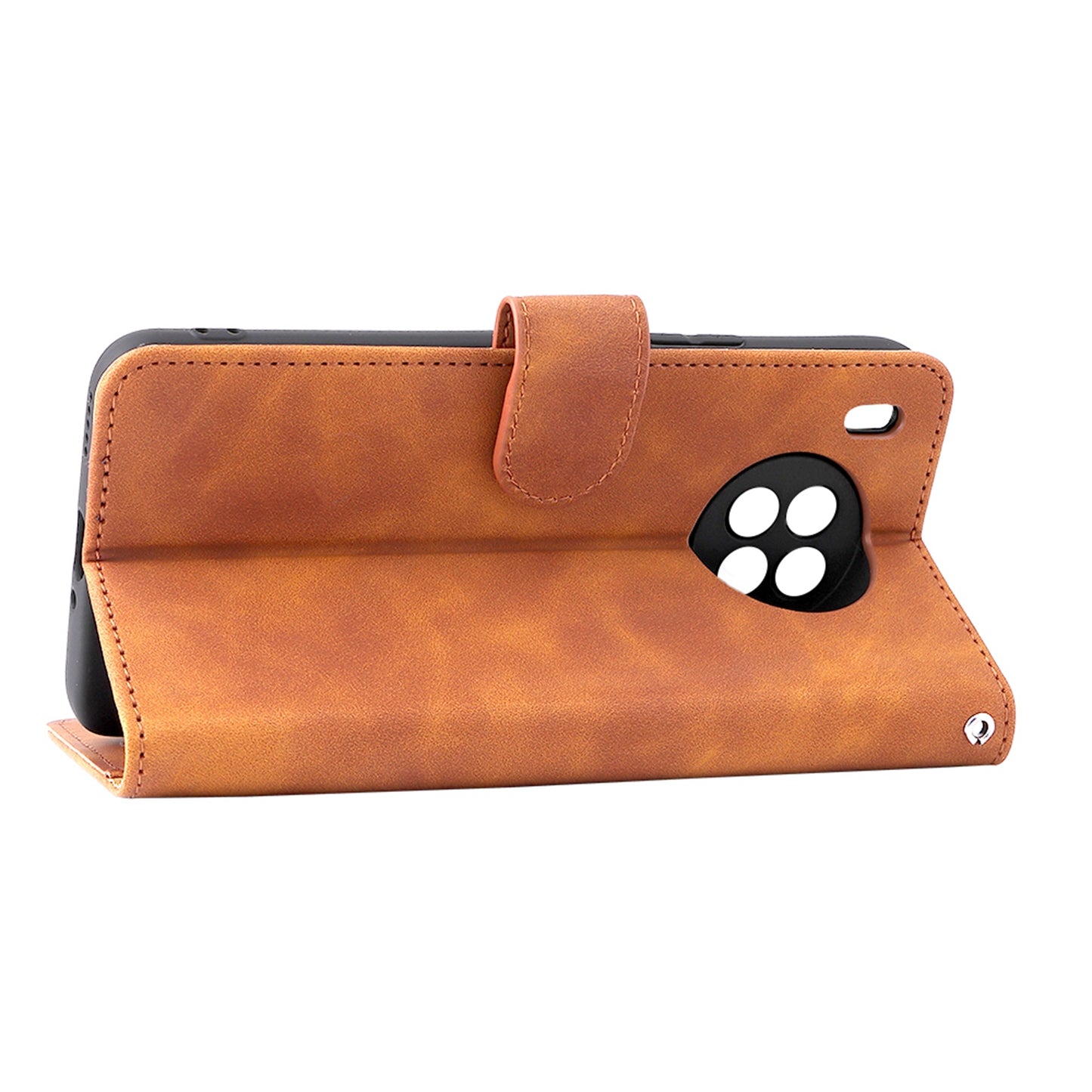 Folio Flip Skin-touch Feeling Case Drop-proof Stand Wallet Leather Phone Cover with Strap for Honor 50 Lite/Huawei nova 8i