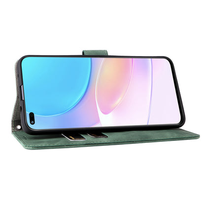 Folio Flip Skin-touch Feeling Case Drop-proof Stand Wallet Leather Phone Cover with Strap for Honor 50 Lite/Huawei nova 8i