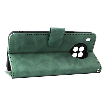 Folio Flip Skin-touch Feeling Case Drop-proof Stand Wallet Leather Phone Cover with Strap for Honor 50 Lite/Huawei nova 8i