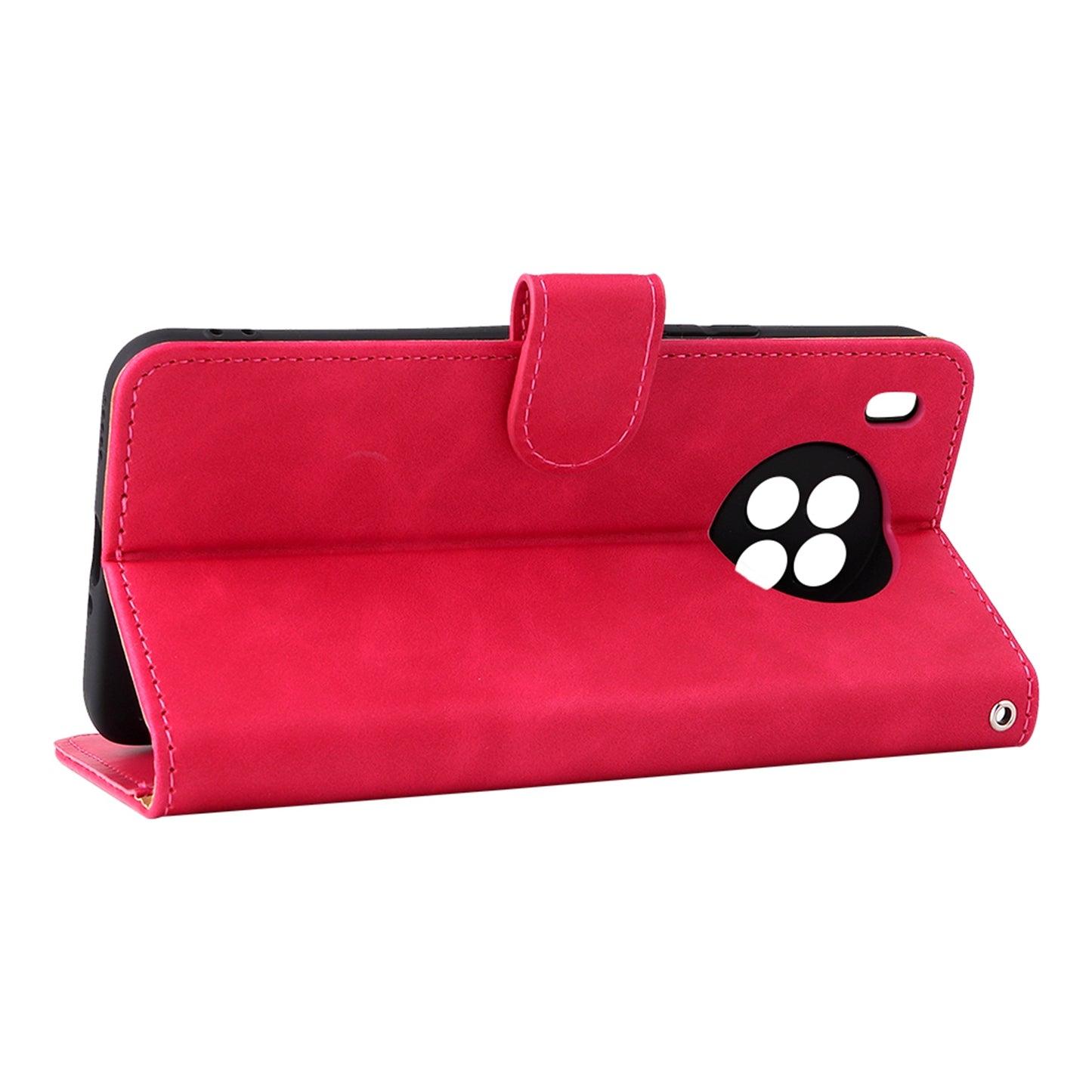 Folio Flip Skin-touch Feeling Case Drop-proof Stand Wallet Leather Phone Cover with Strap for Honor 50 Lite/Huawei nova 8i