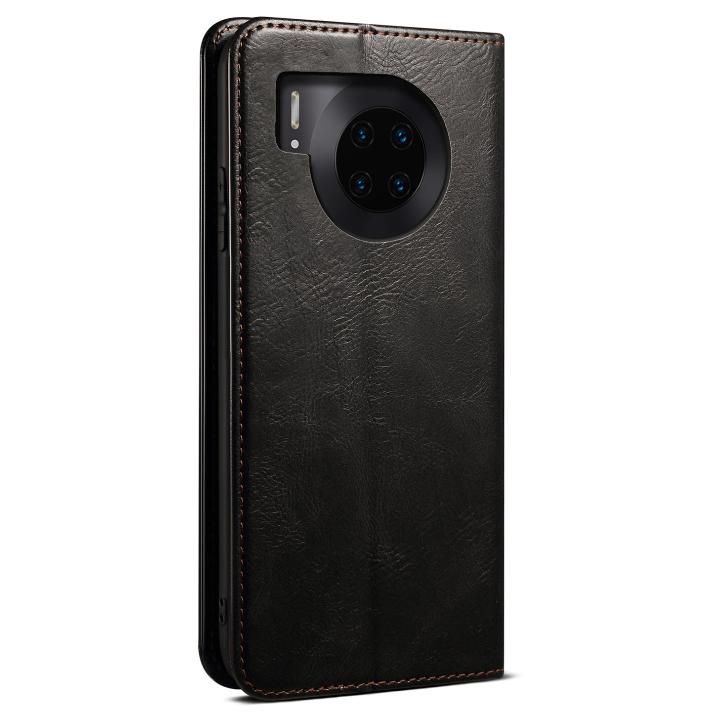 Waxy Crazy Horse Texture Foldable Stand PU Leather + TPU Phone Case with Wallet for Honor 50 Lite/Huawei nova 8i
