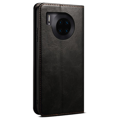 Waxy Crazy Horse Texture Foldable Stand PU Leather + TPU Phone Case with Wallet for Honor 50 Lite/Huawei nova 8i