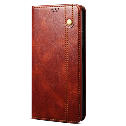 Waxy Crazy Horse Texture Foldable Stand PU Leather + TPU Phone Case with Wallet for Honor 50 Lite/Huawei nova 8i