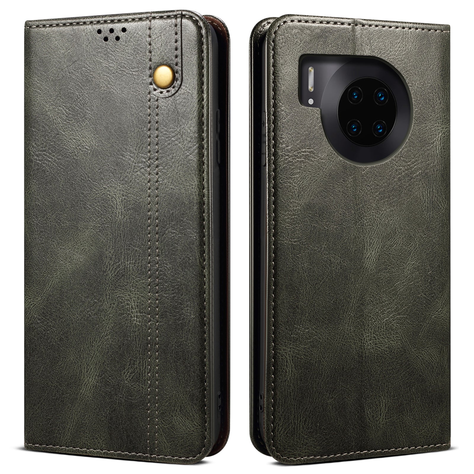 Waxy Crazy Horse Texture Foldable Stand PU Leather + TPU Phone Case with Wallet for Honor 50 Lite/Huawei nova 8i