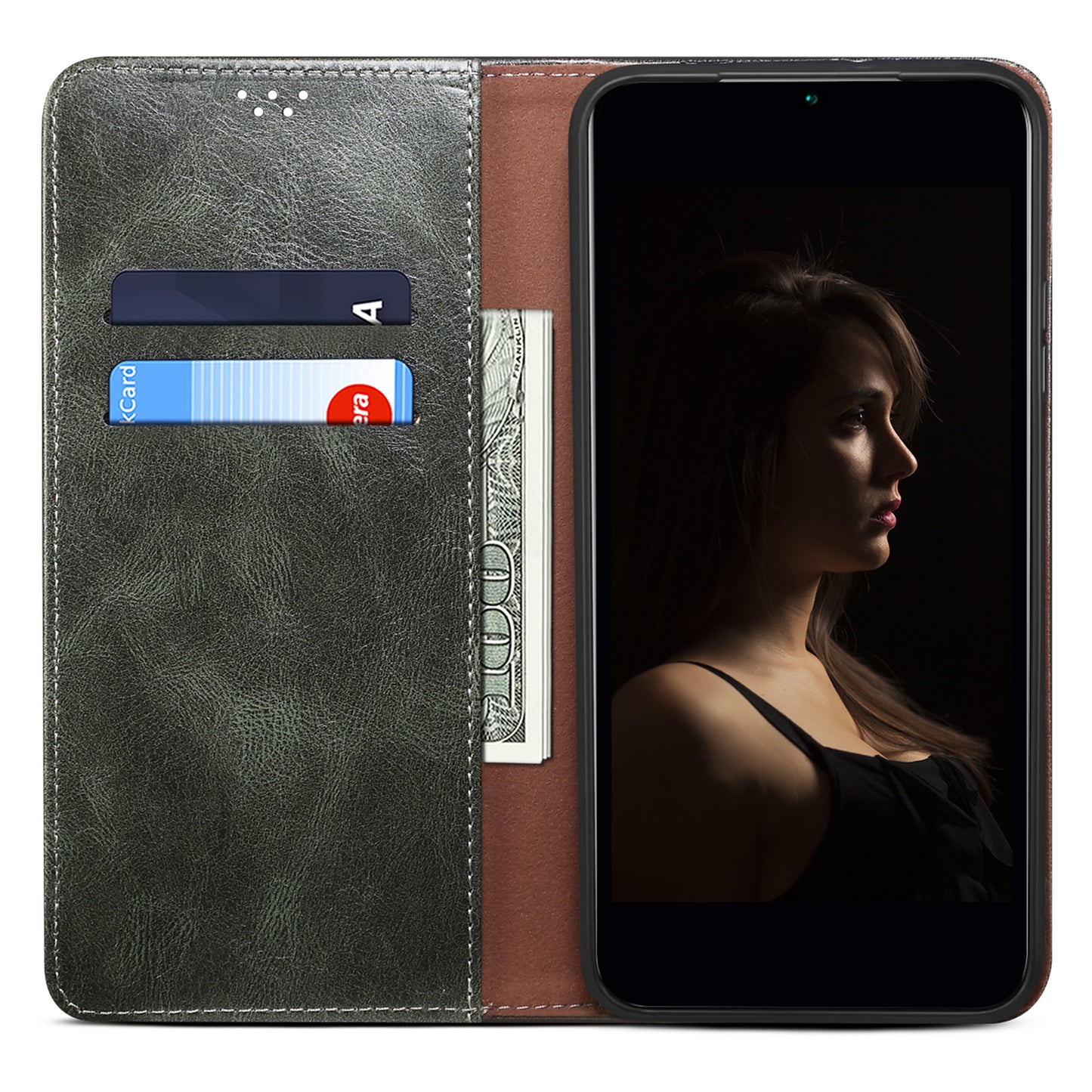 Waxy Crazy Horse Texture Foldable Stand PU Leather + TPU Phone Case with Wallet for Honor 50 Lite/Huawei nova 8i