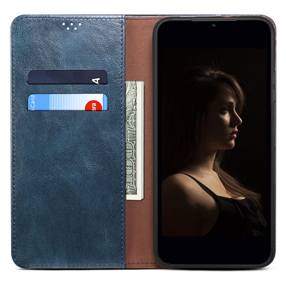 Waxy Crazy Horse Texture Foldable Stand PU Leather + TPU Phone Case with Wallet for Honor 50 Lite/Huawei nova 8i