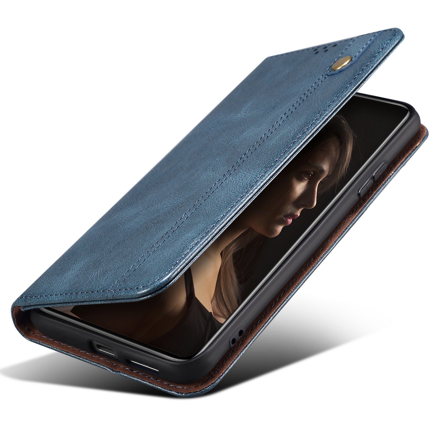 Waxy Crazy Horse Texture Foldable Stand PU Leather + TPU Phone Case with Wallet for Honor 50 Lite/Huawei nova 8i