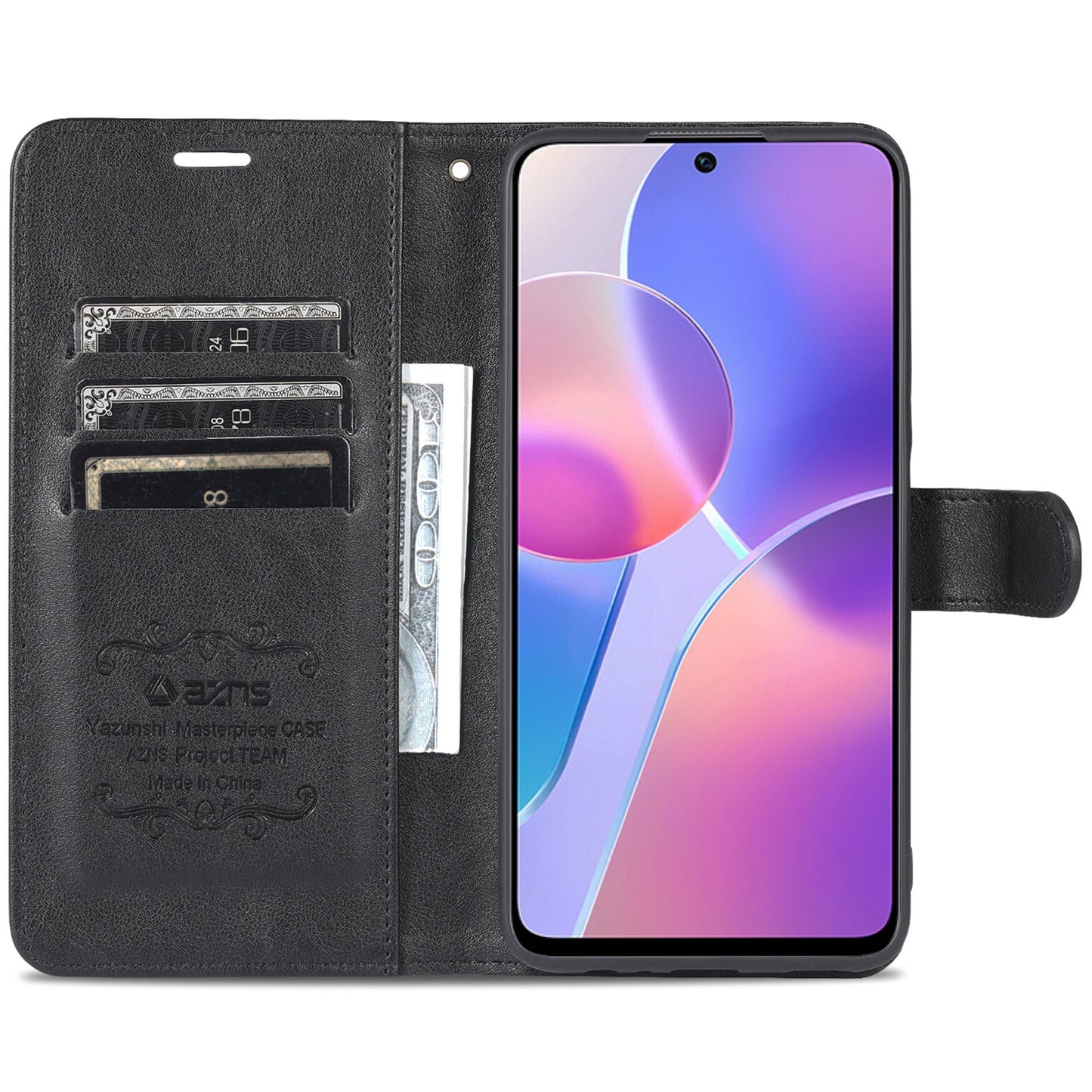 AZNS PU Leather + TPU All-inclusive Protection Phone Case with Stand Wallet for Honor X30i