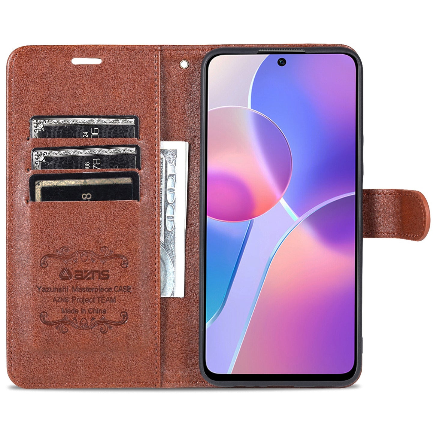 AZNS PU Leather + TPU All-inclusive Protection Phone Case with Stand Wallet for Honor X30i