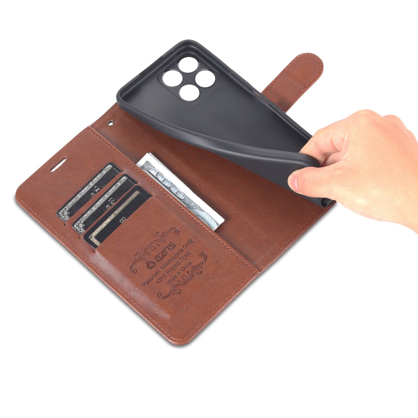 AZNS PU Leather + TPU All-inclusive Protection Phone Case with Stand Wallet for Honor X30i