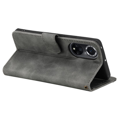 For Huawei nova 9 Shockproof PU Leather Wallet Phone Stand Case Rivet Decor Full Protection Phone Cover