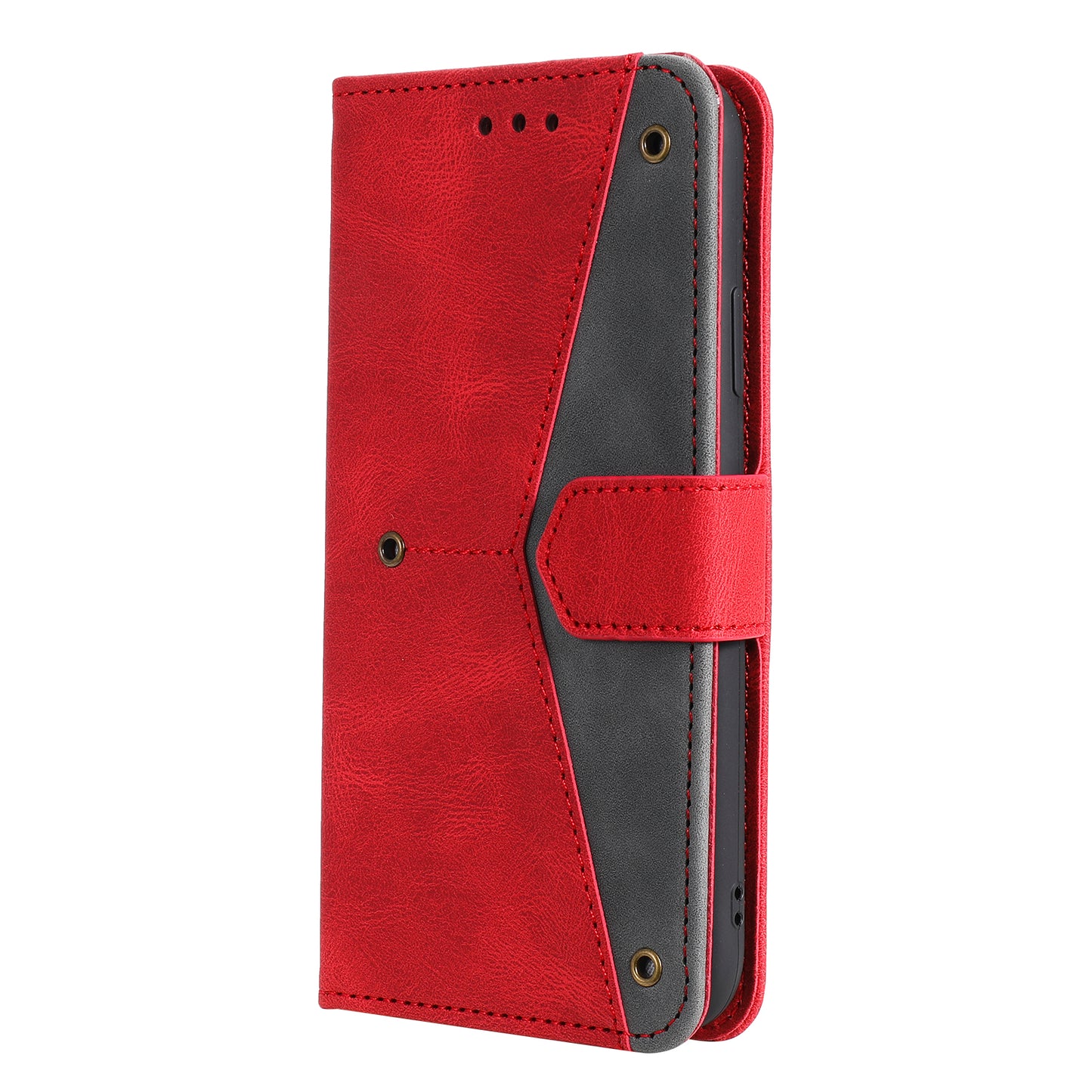 For Huawei nova 9 Shockproof PU Leather Wallet Phone Stand Case Rivet Decor Full Protection Phone Cover