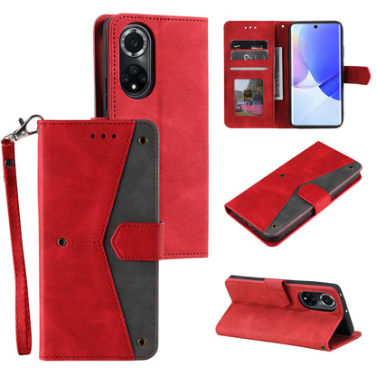 For Huawei nova 9 Shockproof PU Leather Wallet Phone Stand Case Rivet Decor Full Protection Phone Cover