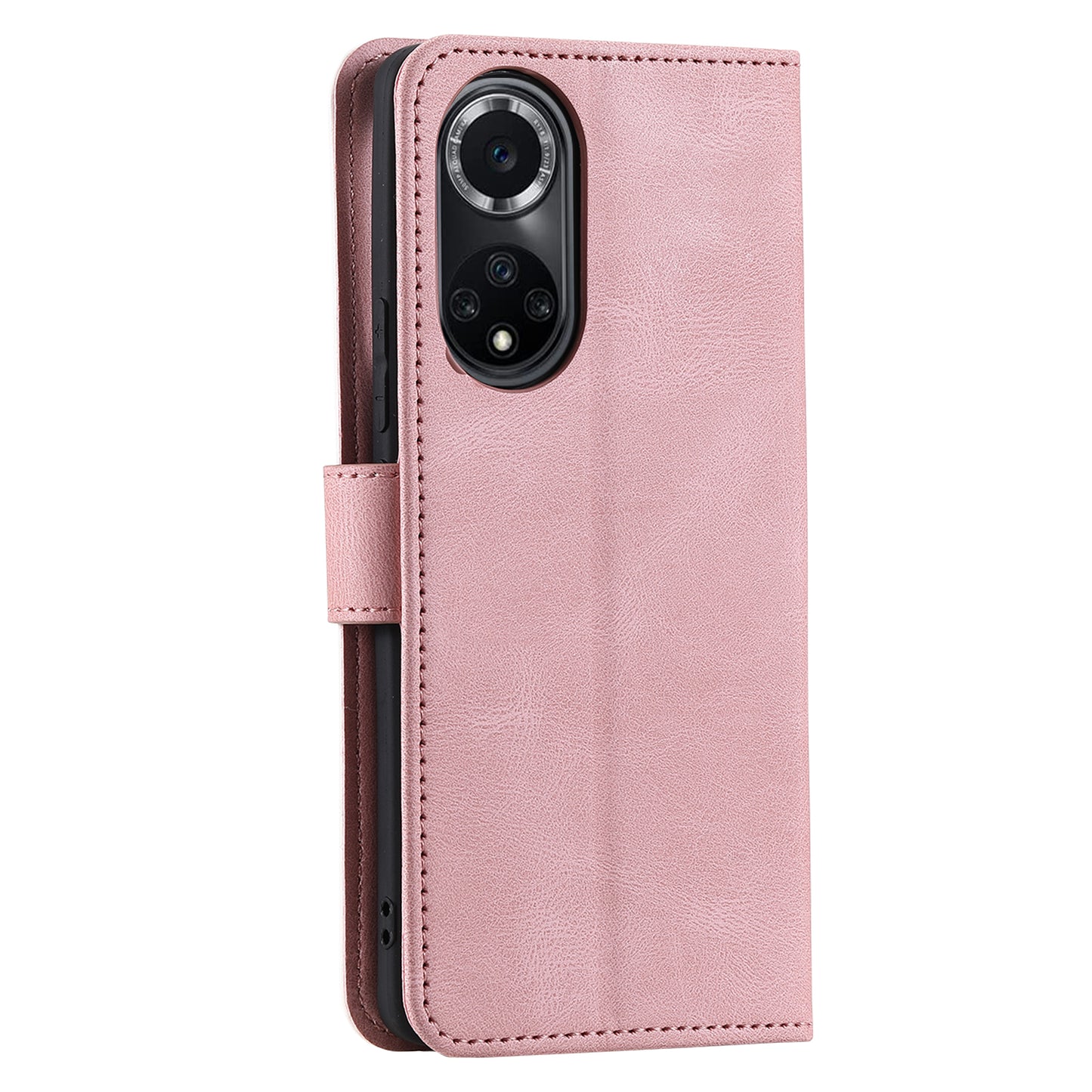 For Huawei nova 9 Shockproof PU Leather Wallet Phone Stand Case Rivet Decor Full Protection Phone Cover