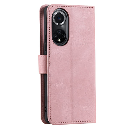 For Huawei nova 9 Shockproof PU Leather Wallet Phone Stand Case Rivet Decor Full Protection Phone Cover