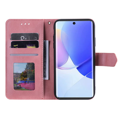 For Huawei nova 9 Shockproof PU Leather Wallet Phone Stand Case Rivet Decor Full Protection Phone Cover