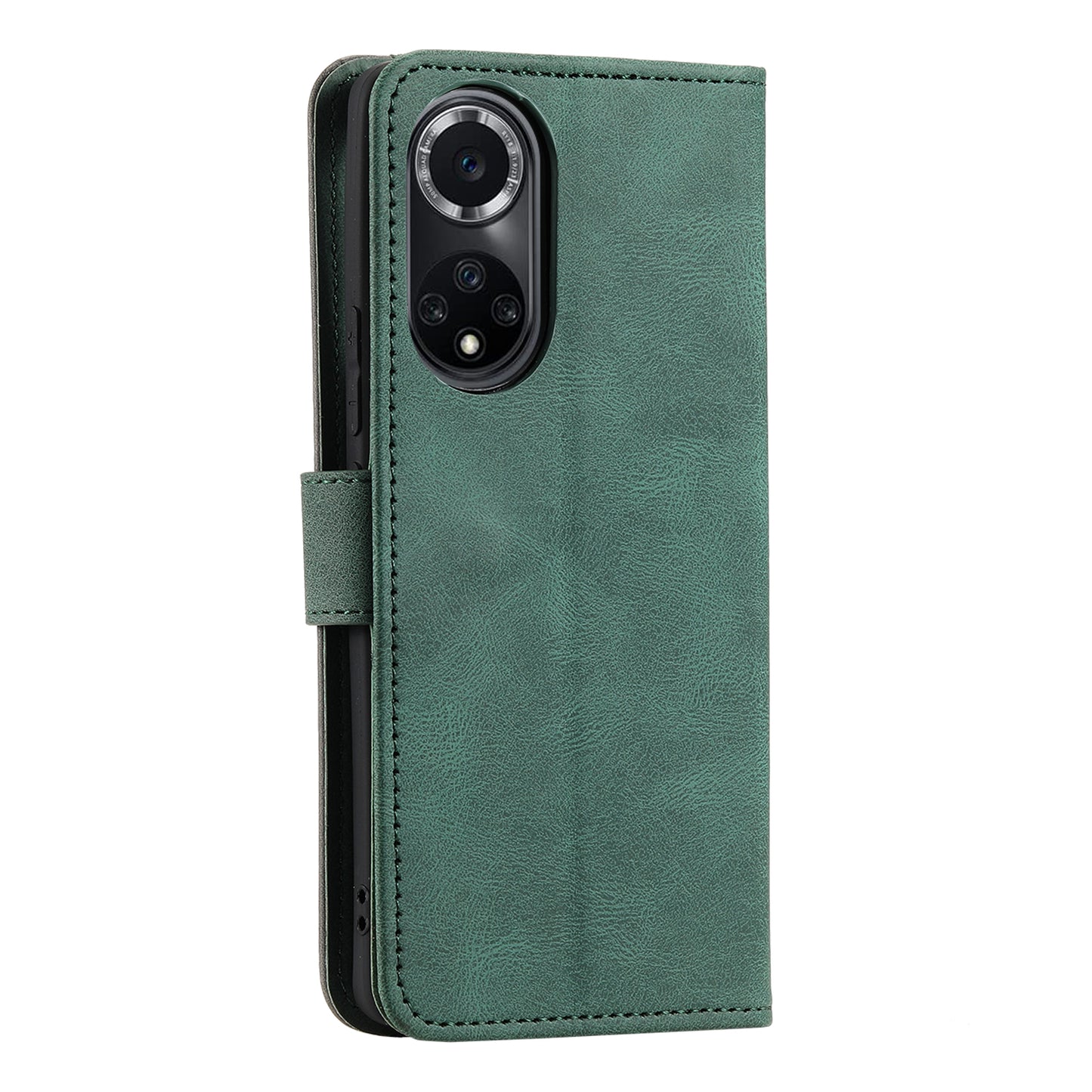 For Huawei nova 9 Shockproof PU Leather Wallet Phone Stand Case Rivet Decor Full Protection Phone Cover