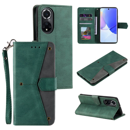 For Huawei nova 9 Shockproof PU Leather Wallet Phone Stand Case Rivet Decor Full Protection Phone Cover