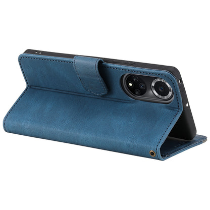 For Huawei nova 9 Shockproof PU Leather Wallet Phone Stand Case Rivet Decor Full Protection Phone Cover