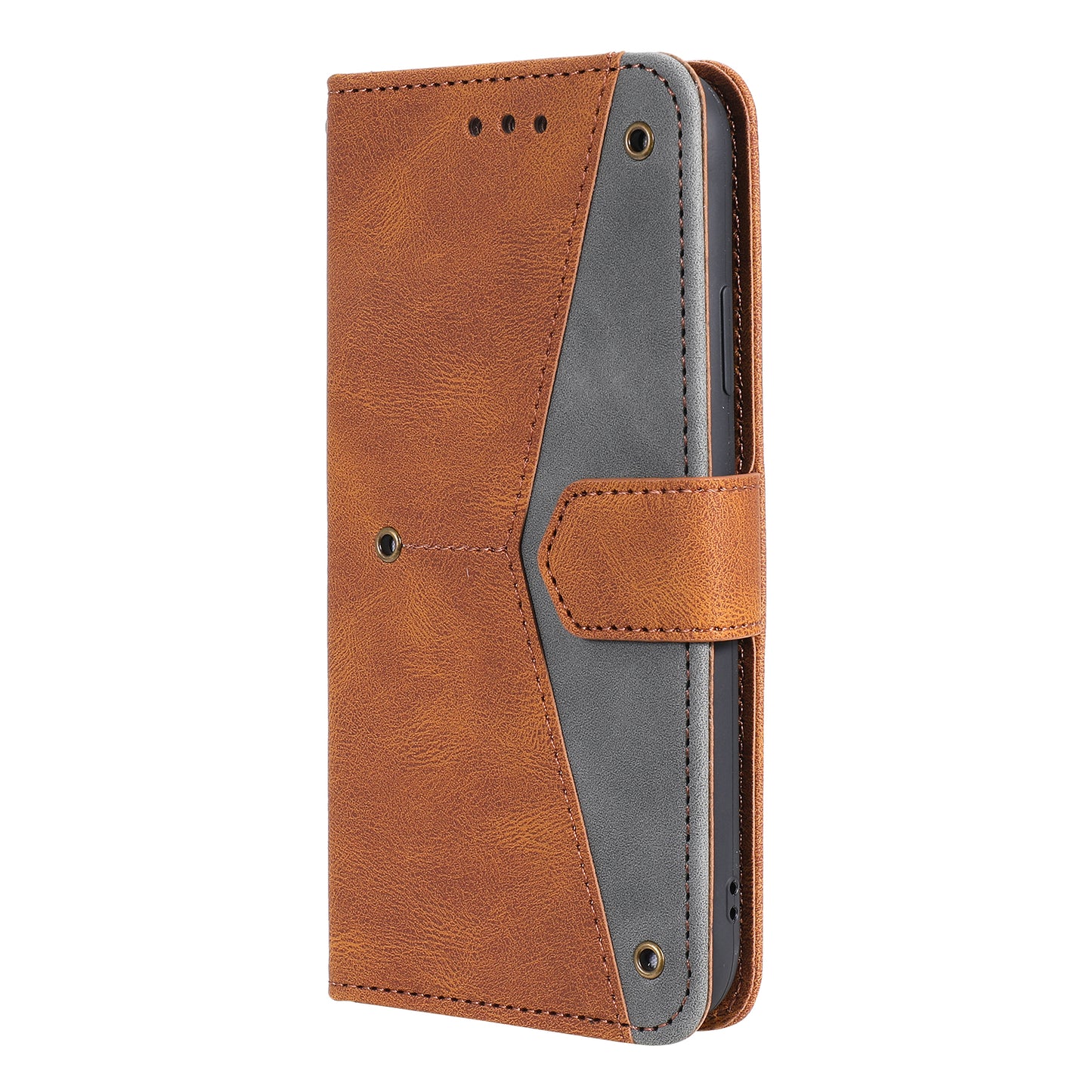 For Huawei nova 9 Shockproof PU Leather Wallet Phone Stand Case Rivet Decor Full Protection Phone Cover