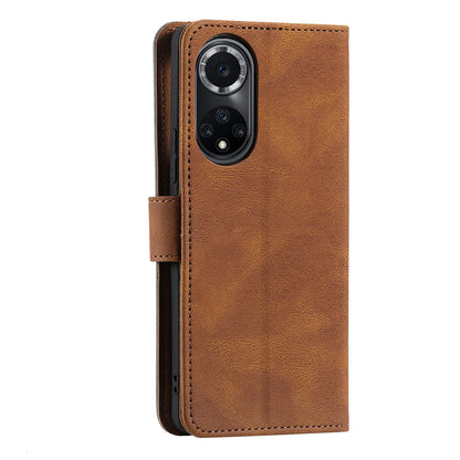 For Huawei nova 9 Shockproof PU Leather Wallet Phone Stand Case Rivet Decor Full Protection Phone Cover