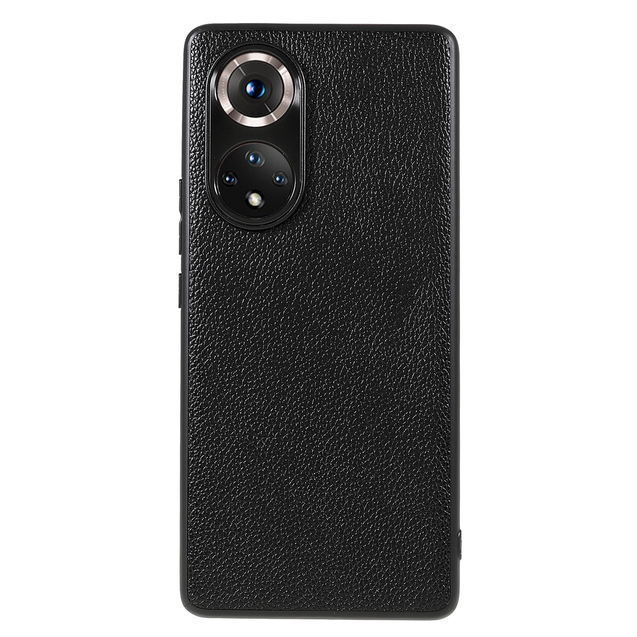 Drop-proof Precise Cutout Litchi Texture Case Genuine Leather Coated TPU + PC Phone Cover Shell for Honor 50/Huawei nova 9