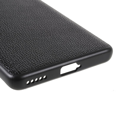 Drop-proof Precise Cutout Litchi Texture Case Genuine Leather Coated TPU + PC Phone Cover Shell for Honor 50/Huawei nova 9