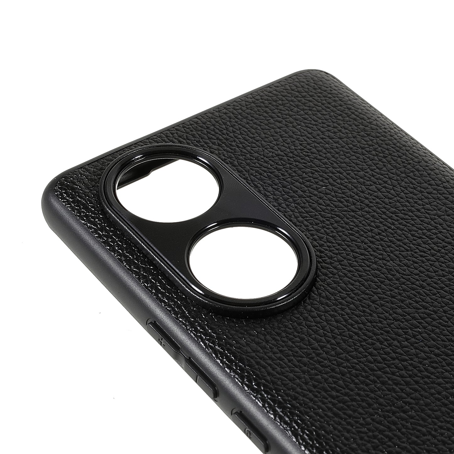 Drop-proof Precise Cutout Litchi Texture Case Genuine Leather Coated TPU + PC Phone Cover Shell for Honor 50/Huawei nova 9