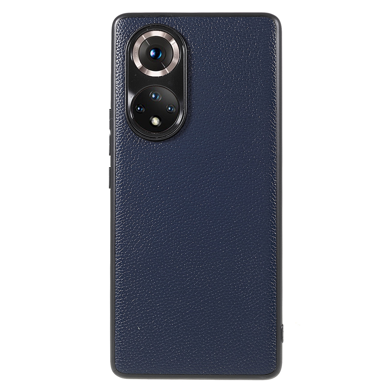 Drop-proof Precise Cutout Litchi Texture Case Genuine Leather Coated TPU + PC Phone Cover Shell for Honor 50/Huawei nova 9