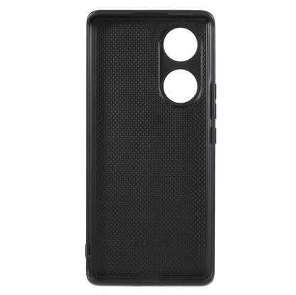 Drop-proof Precise Cutout Litchi Texture Case Genuine Leather Coated TPU + PC Phone Cover Shell for Honor 50/Huawei nova 9