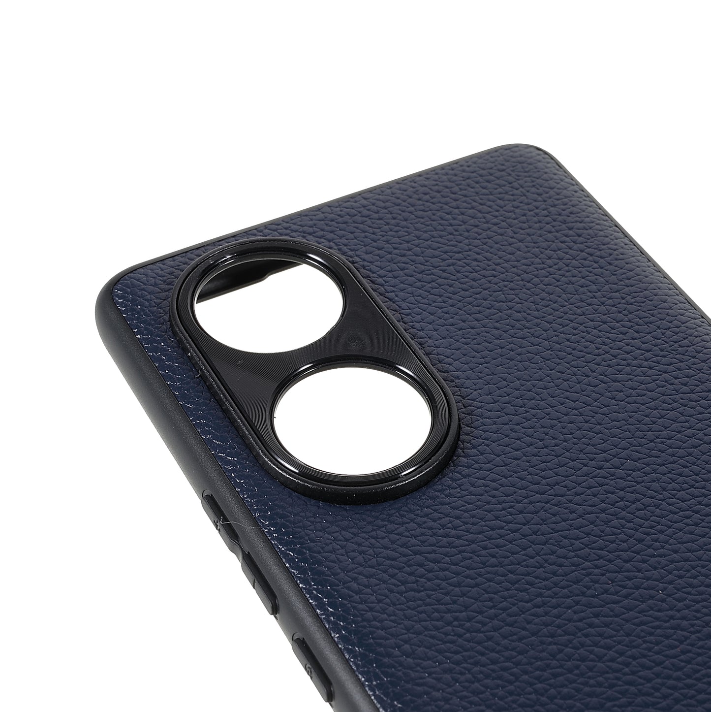 Drop-proof Precise Cutout Litchi Texture Case Genuine Leather Coated TPU + PC Phone Cover Shell for Honor 50/Huawei nova 9