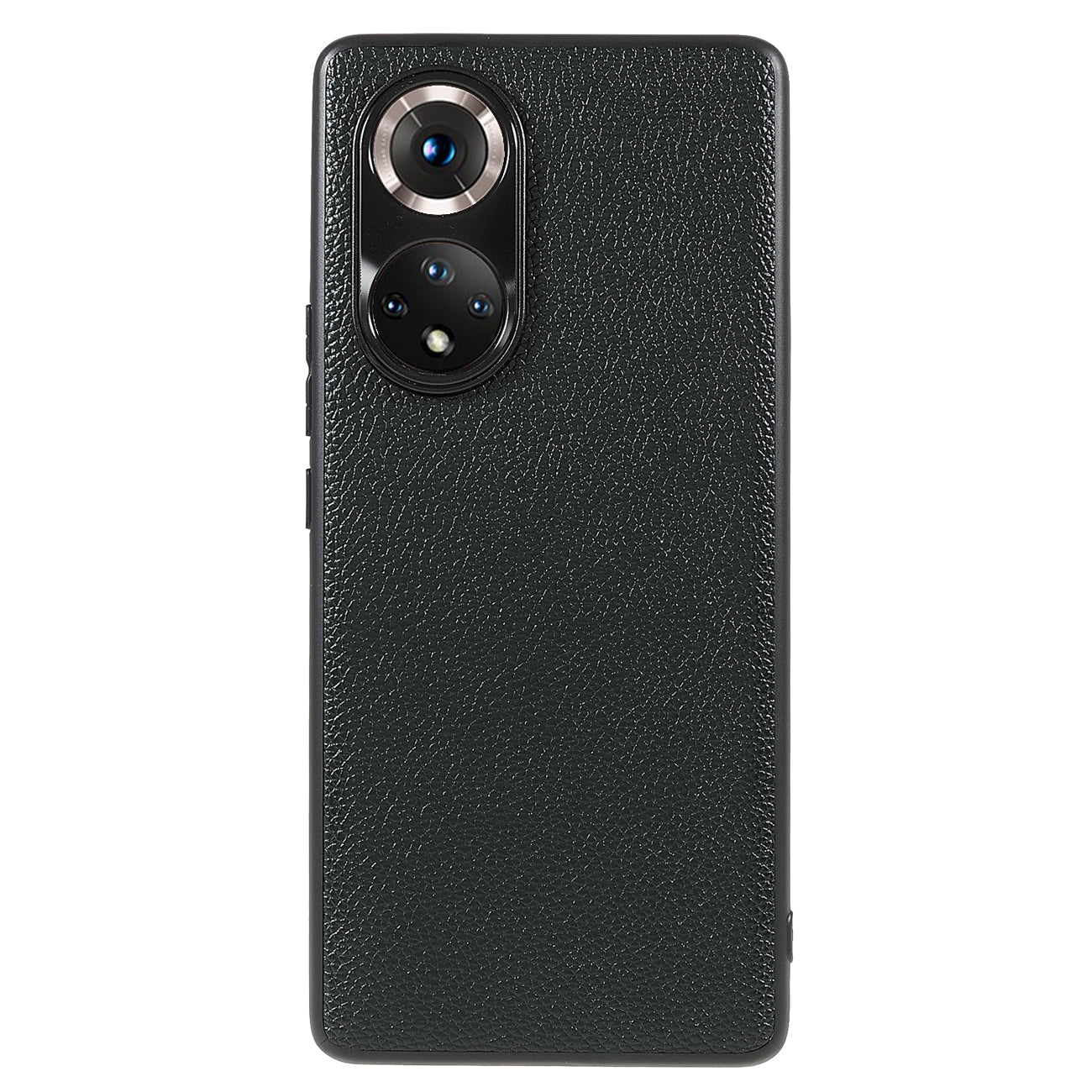 Drop-proof Precise Cutout Litchi Texture Case Genuine Leather Coated TPU + PC Phone Cover Shell for Honor 50/Huawei nova 9