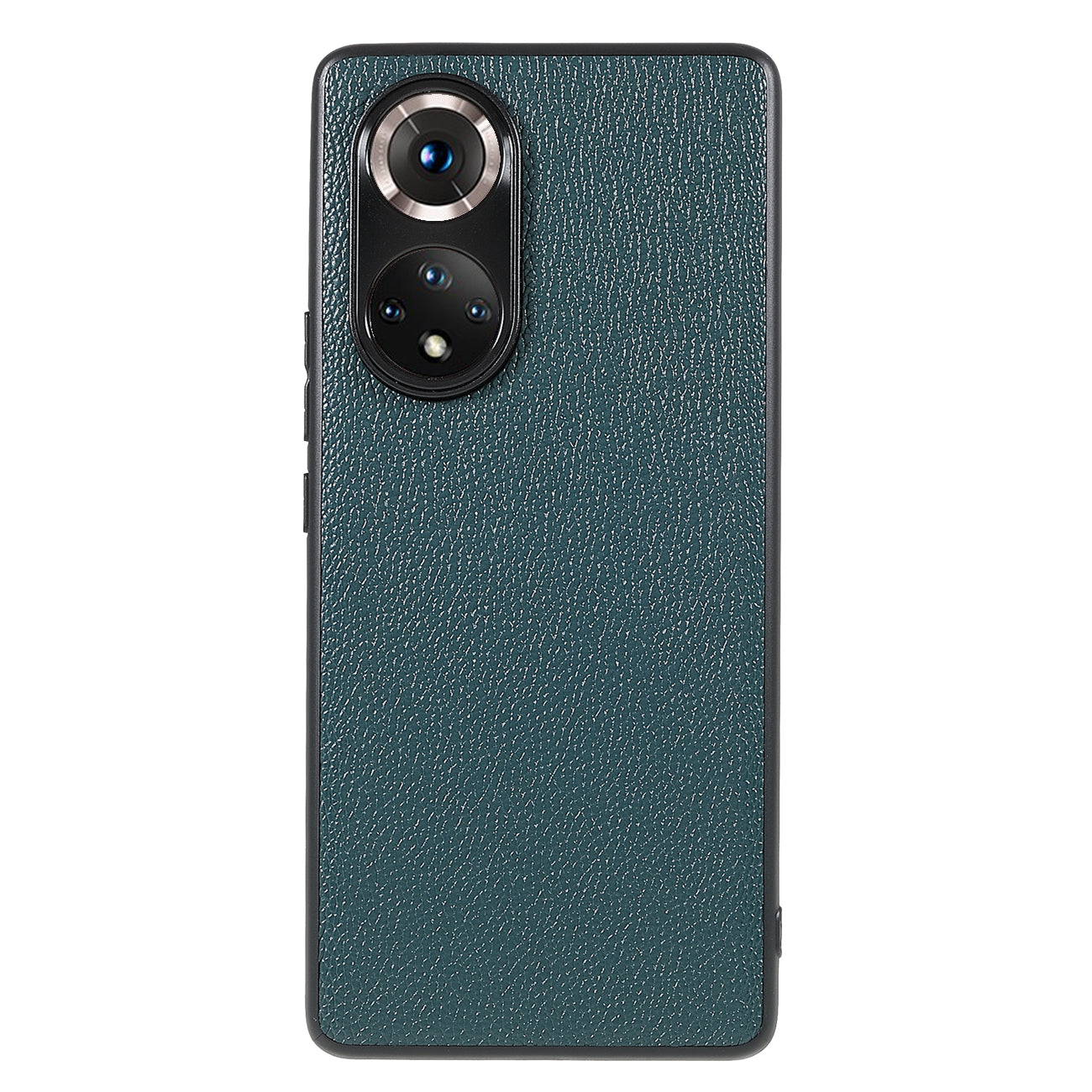 Drop-proof Precise Cutout Litchi Texture Case Genuine Leather Coated TPU + PC Phone Cover Shell for Honor 50/Huawei nova 9