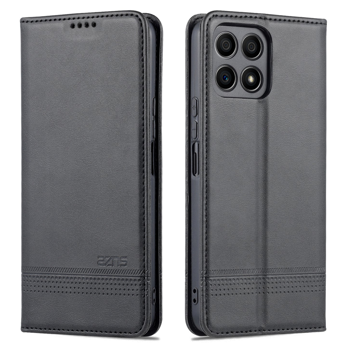 AZNS Magnetic Auto-absorbed Wallet Stand Design PU Leather Shockproof Phone Cover Case for Honor X30i