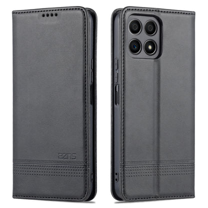 AZNS Magnetic Auto-absorbed Wallet Stand Design PU Leather Shockproof Phone Cover Case for Honor X30i