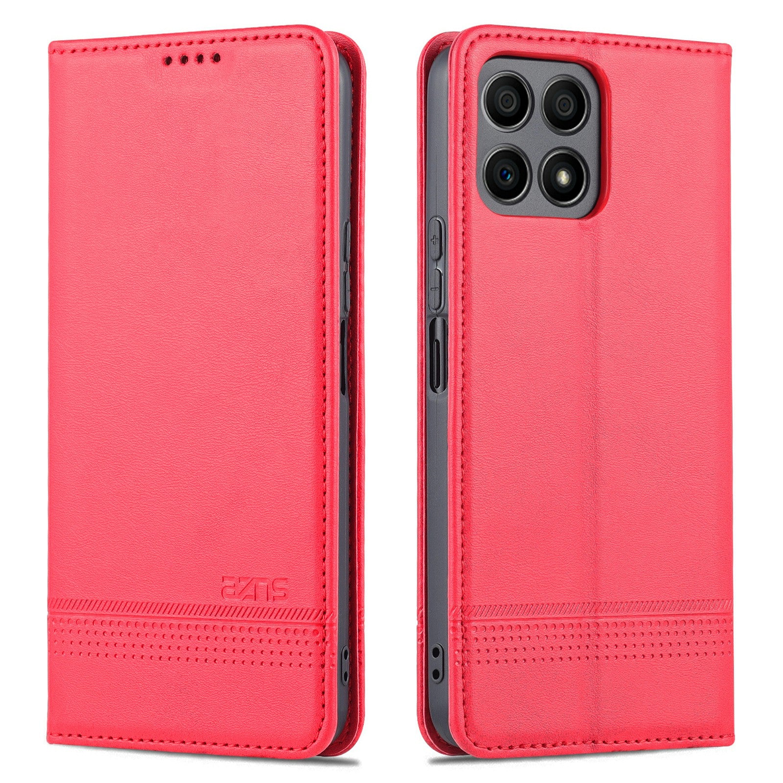 AZNS Magnetic Auto-absorbed Wallet Stand Design PU Leather Shockproof Phone Cover Case for Honor X30i