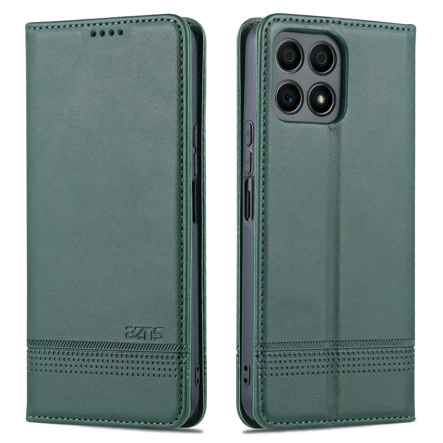 AZNS Magnetic Auto-absorbed Wallet Stand Design PU Leather Shockproof Phone Cover Case for Honor X30i