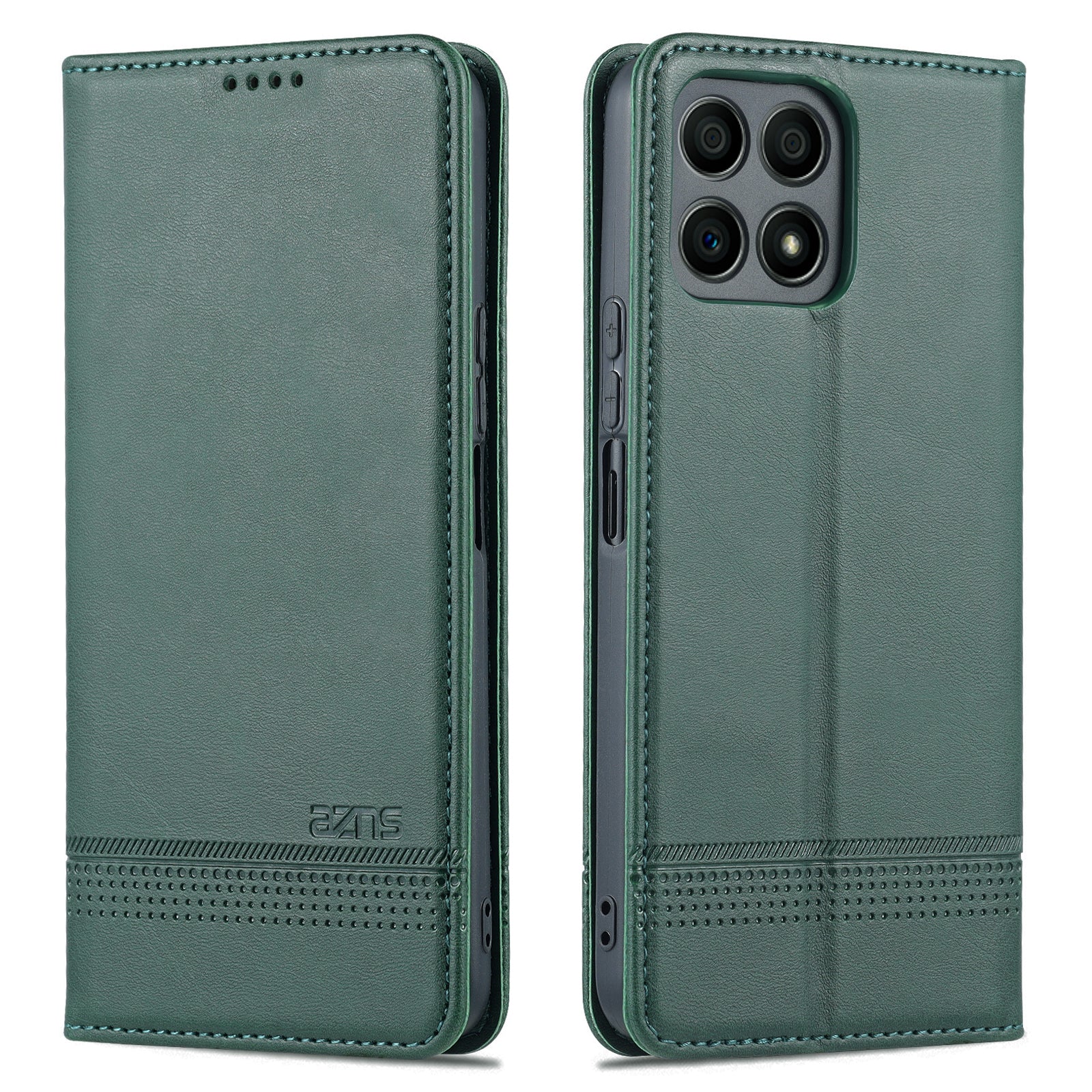 AZNS Magnetic Auto-absorbed Wallet Stand Design PU Leather Shockproof Phone Cover Case for Honor X30i