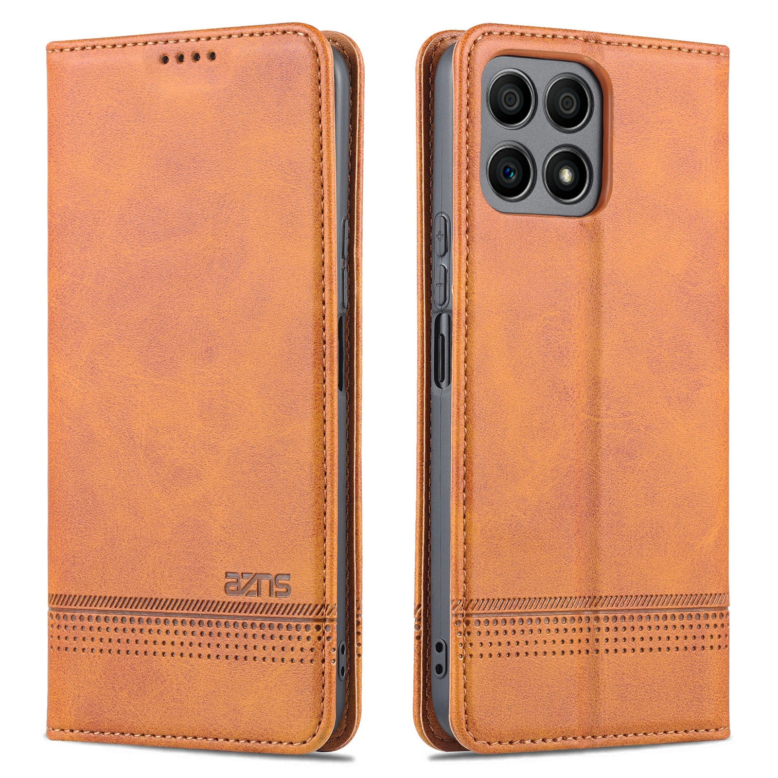 AZNS Magnetic Auto-absorbed Wallet Stand Design PU Leather Shockproof Phone Cover Case for Honor X30i